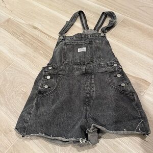 Levi's Gray Denim Overall Shorts